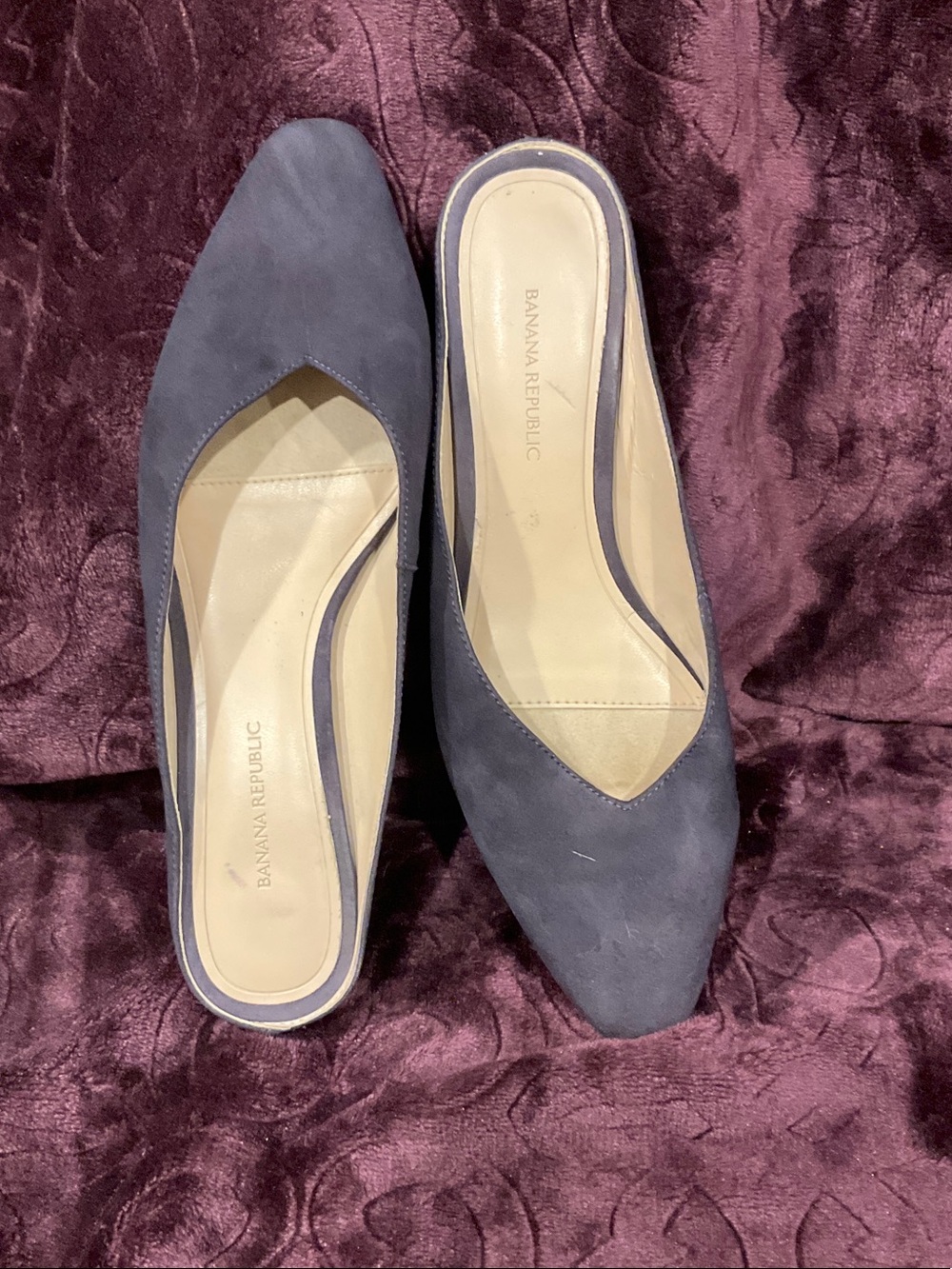 Banana Republic Navy Pointed-Toe Slip-On Mules - Picture 3 of 5